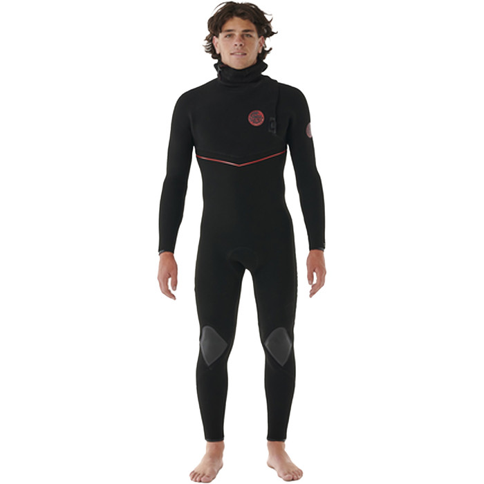 2024 Rip Curl Hombres Flashbomb Fusion 5/4mm Zip Free Con Capucha Neopreno 164MFS - Black